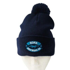 New Kona Brewing Co. Knit Beanie Pom Hat Cap Navy Blue Unisex